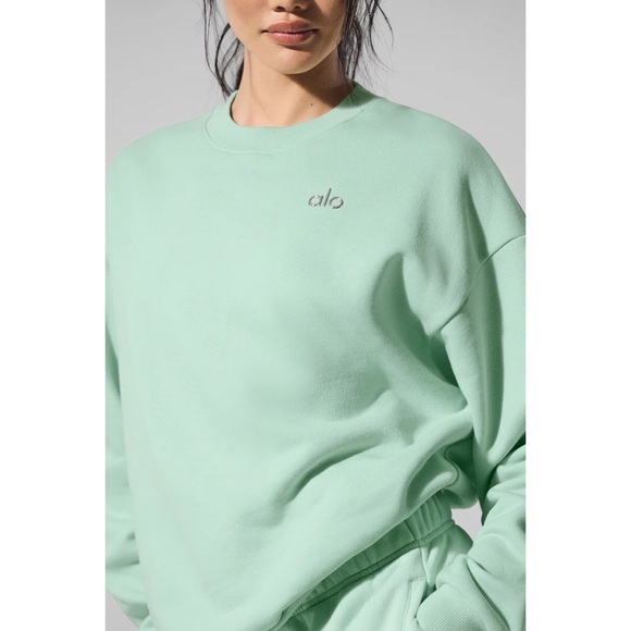 Alo Yoga Accolade Crew Neck Pullover Spearmint S - Picture 4 of 10